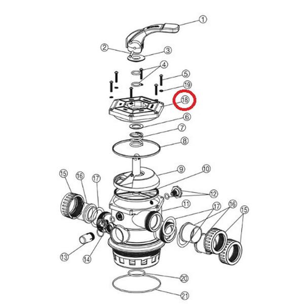 Hands On Top Cover for 228042 Multiport Valve HA4243212